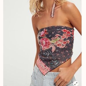 Free people handkerchief cropped tube top